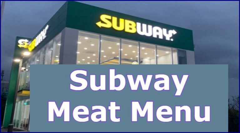 Subway Meat Menu